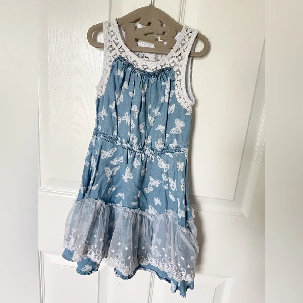 Epic Threads Blue and White Lace Butterfly Dress